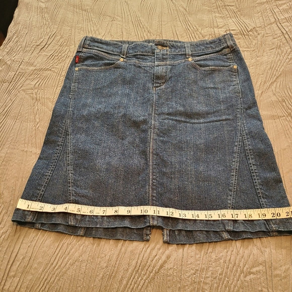 Levis Women Midi Denim Skirt Western Country 98% Cotton Size 12 - Picture 5 of 8